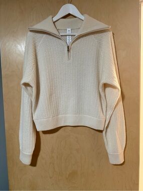 ALO Yoga Cashmere Plush Waffle 1/4 Zip Pullover